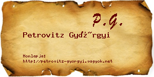Petrovitz Györgyi névjegykártya